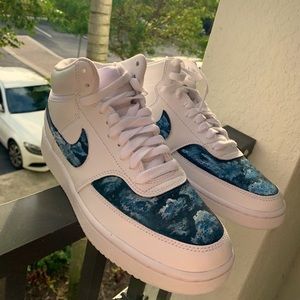 Size 7.5 Nike women’s court bison custom shoes